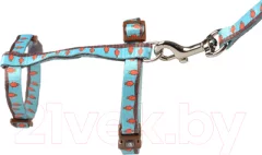 Шлея с поводком Duvo Plus Морковки / 11927/blue (голубой) — фото 7