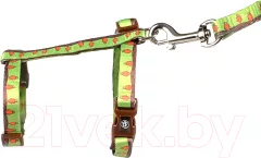 Шлея с поводком Duvo Plus Морковки / 11927/green (зеленый) — фото 1