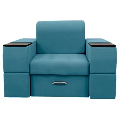 Кресло-кровать Сириус Лидер-13 НПБ 135x110 (Eva 29 велюр голубой) — фото 2