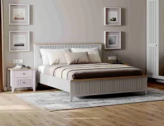 Двуспальная кровать Мебельград Валенсия 140x200 (персидский жемчуг/дуб натуральный светлый) — фото 4