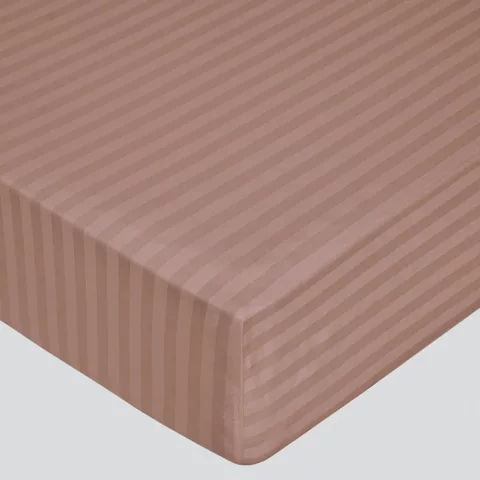 Простыня Milanika Какао на резинке 140x200x25 (поплин-страйп)