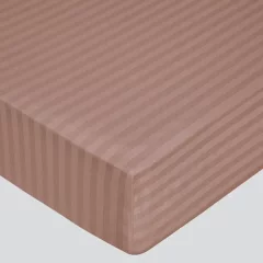 Простыня Milanika Какао на резинке 140x200x25 (поплин-страйп) — фото 3