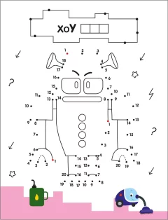 Развивающая книга Мозаика-Синтез Рисую по точкам. Роботы, мягкая обложка / МС14543 — фото 6
