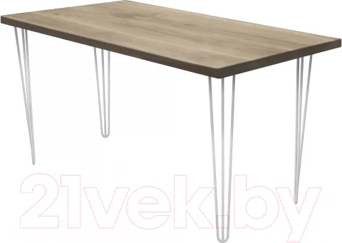 Обеденный стол Buro7 Грасхопер Классика 150x80x75 (дуб беленый/белый)
