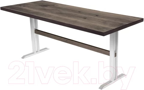 Обеденный стол Buro7 Двутавр Классика 180x80x76 (дуб мореный/белый)