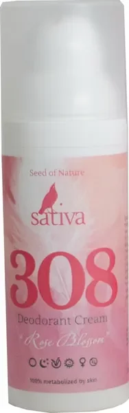 Дезодорант-крем Sativa №308 Дыхание розы (50мл) — фото 7