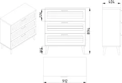 Комод Мебельград Гавана 3ящ 91.2x40.4x89 (дуб светлый натуральный/белый аляска/белый матовый) — фото 7