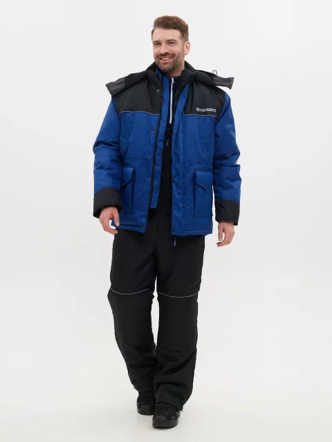 Костюм для охоты и рыбалки Huntsman Полюс -40°C (р.44-46/170-176, синий/черный)