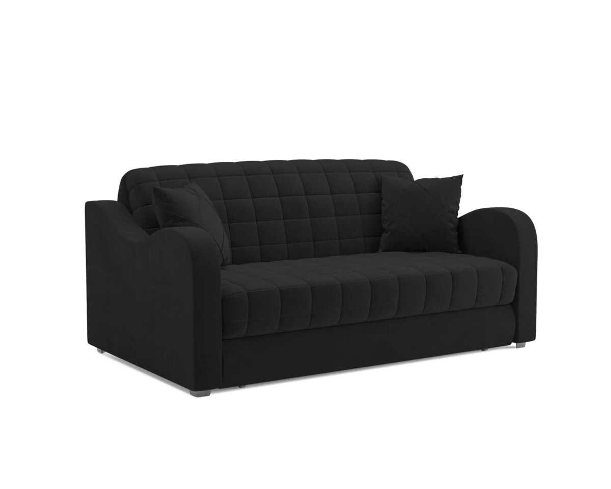 Диван Mebel-Ars Аккордеон Барон №4 НПБ 180x200 (велюр черный HB-178/17)