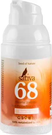 Крем солнцезащитный Sativa Невидимый минеральный №68 Rose Beige SPF30 (30мл) — фото 5