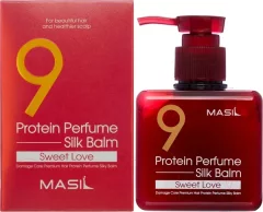 Бальзам для волос Masil 9 Protein Perfume Silk Balm Sweet Love Несмываемый (180мл) — фото 6