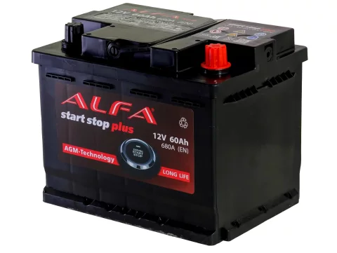 Автомобильный аккумулятор ALFA battery AGM R+ 680А / AGM-L2 (60 А/ч)