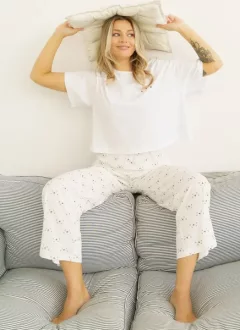 Штаны пижамные Dea Mia Capri Trousers 5304 рис.0015 (р.170,176-110, молочный) — фото 8