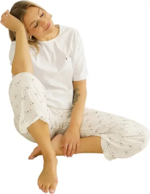 Штаны пижамные Dea Mia Capri Trousers 5304 рис.0015 (р.170,176-114, молочный)