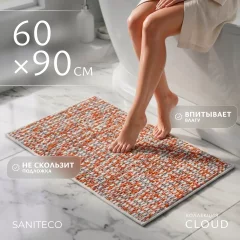 Коврик для ванной Saniteco Cloud 6499003358A (60x90, оранжевый) — фото 1