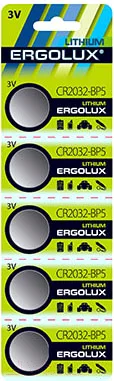 Комплект батареек Ergolux CR2032 BL-5 / 12051 (5шт)