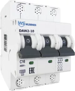 Выключатель автоматический Wilderness DAW2-10 3P 63A х-ка D 10kA (R) / DAW2-10-3-D063 — фото 1