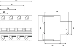 Выключатель автоматический Wilderness DAW2-125 1P 100A х-ка C 10kA (R) / DAW2-125-1-C100 — фото 3