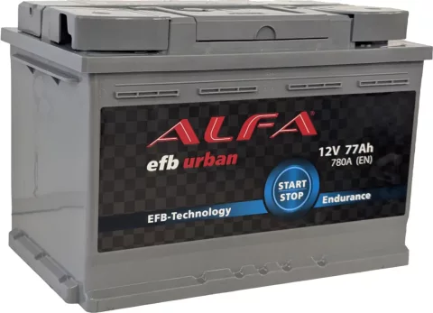 Автомобильный аккумулятор ALFA battery EFB 77 R (77 А/ч)