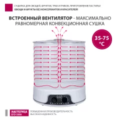 Сушилка для овощей и фруктов Мастерица EFD-5000 (белый) — фото 8