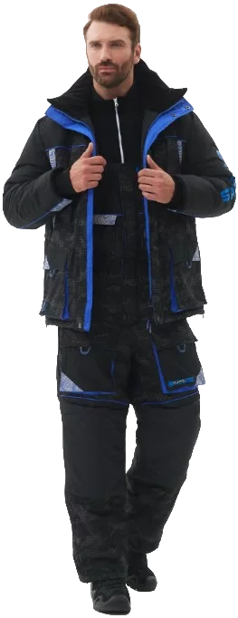 Костюм для охоты и рыбалки Huntsman Elbrus Reflect -45°C (р.60-62/170-176, черный)