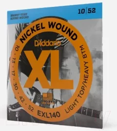 Струны для электрогитары D'Addario EXL140 XL Nickel Wound Light Top/Heavy Bottom 10-52 — фото 10