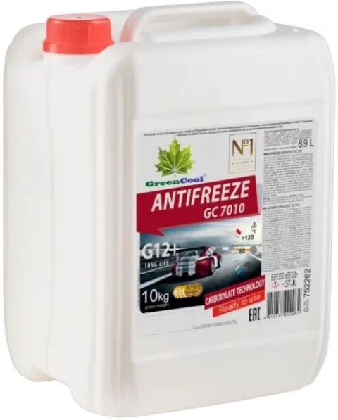 Антифриз GreenCool GC 7010 G12+ / 752262 (10кг, красный)
