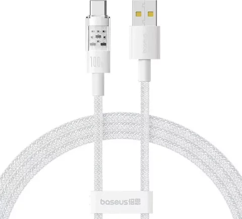 Зарядный кабель Baseus Gem Fast-Charging Data Cable USB to USB-C / P10373002211-00 (1м, белый)