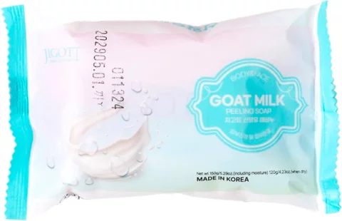Мыло твердое Jigott Goat Milk Scrub Soap для лица и тела с экстрактом козьего молока (150г)