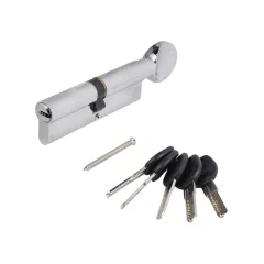 Цилиндровый механизм замка Аллюр HD FG 100-5К CP 50x50G перфорированный ключ 50, 10 (хром) — фото 1