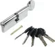 Цилиндровый механизм замка Аллюр HD FG 100-5К CP (55x45G) перфорированный ключ (хром) — фото 5