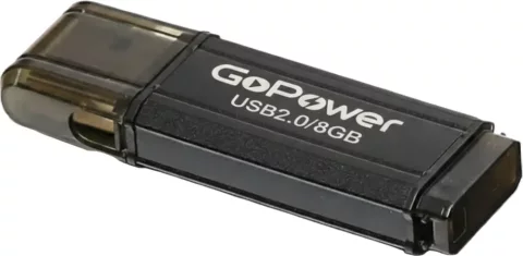 USB flash накопитель GoPower HIT 8GB USB2.0 / 00-00035947 (черный)