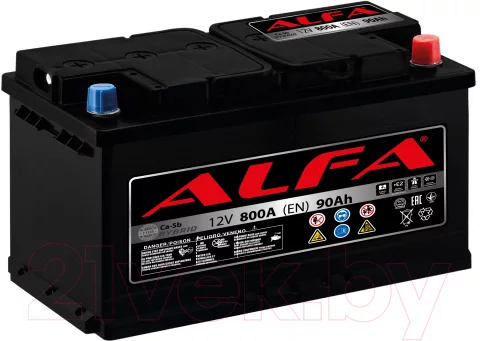 Автомобильный аккумулятор ALFA battery Hybrid R (90 А/ч)