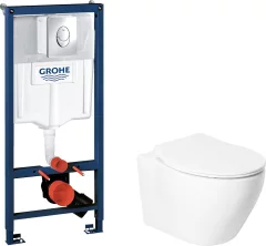 Унитаз подвесной с инсталляцией Saniteco KW-99046 + GROHE Rapid SL 38721001 — фото 1