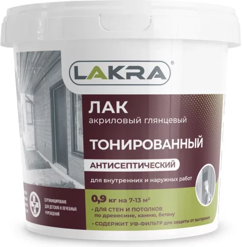 Лак Лакра ВД тонированный (900г, дуб)
