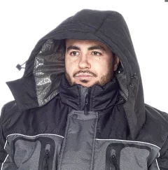 Костюм для охоты и рыбалки Huntsman Полюс Lux -40°C (р.68-70/182-188, серый/черный) — фото 5