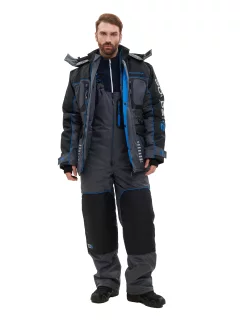 Костюм для охоты и рыбалки Huntsman Полюс Lux V2 -45°C (р.48-50/182-188, серый/черный) — фото 1