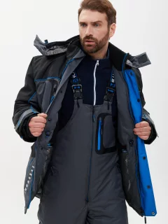 Костюм для охоты и рыбалки Huntsman Полюс Lux V2 -45°C (р.56-58/182-188, серый/черный) — фото 7