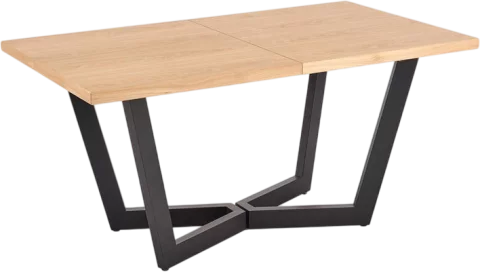 Обеденный стол Halmar Massive 2 160-250x90x77 (дуб натуральный/черный)