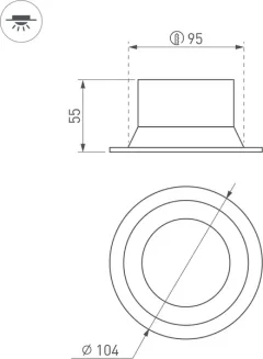 Точечный светильник Arlight MS-BREEZE-BUILT-R104-12W Warm3000 WH 90 deg 230V / 036615(1) — фото 6
