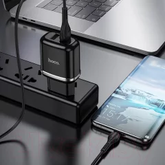 Зарядное устройство сетевое Hoco N4 + кабель Type-C / 31050 (черный) — фото 6