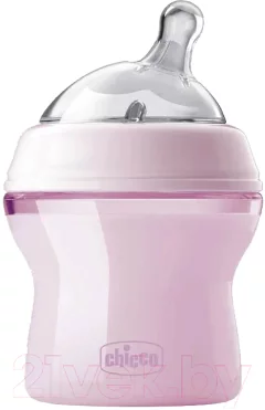 Бутылочка для кормления Chicco Natural Feeling / 00081311100000 (150мл, розовый) — фото 1