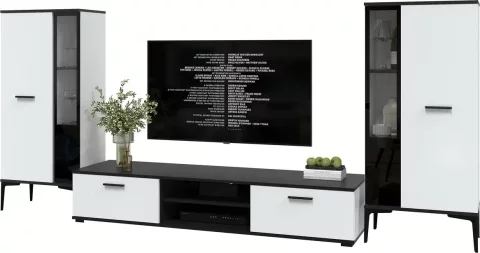 Горка для гостиной Interline Neo-8 (белый платинум/черный)