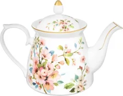 Заварочный чайник Elan Gallery New Bone China Яблоневый цвет на белом / 420789 — фото 1