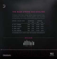 Струны для бас-гитары D'Addario NYXL45100 — фото 8