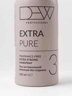 Лак для укладки волос Dew Professional Pure без отдушки Экстрасильной фиксации 15PESH/100 (100мл) — фото 3