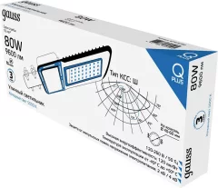 Светильник уличный Gauss Qplus LED IP65 455x180x49 80W 9600lm 5000K / 629535380 — фото 4