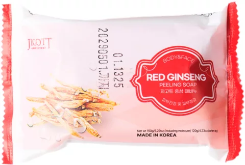 Мыло твердое Jigott Red Ginseng Scrub Soap с экстрактом красного женьшеня (150г)