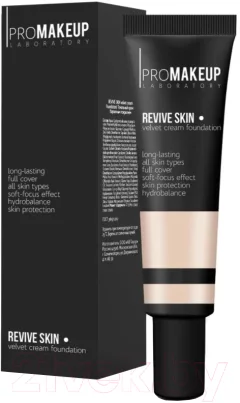 Тональный крем PROMAKEUP Revive Skin с бархатным покрытием тон201 слоновая кость/холодный (30мл) — фото 1