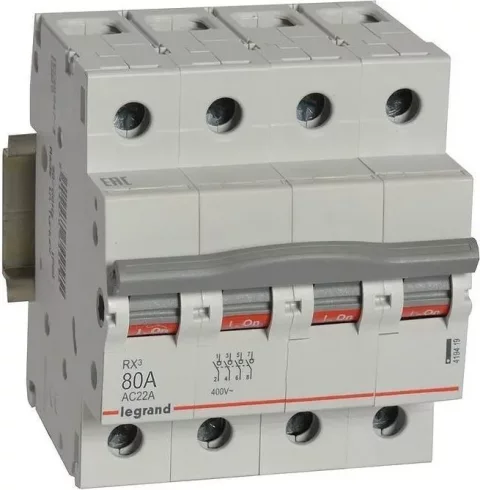 Выключатель-разъединитель Legrand RX3 80А 4П / 419419